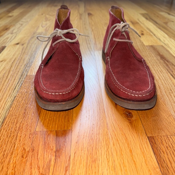 BURGANDY SUEDE BOOTS MASSIMO DUTTI SIZE 8 1/2 / 41 - Picture 2 of 11
